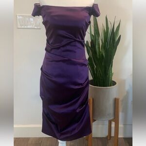 Purple silky dress